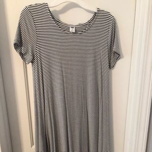 Black and white striped t-shirt dress